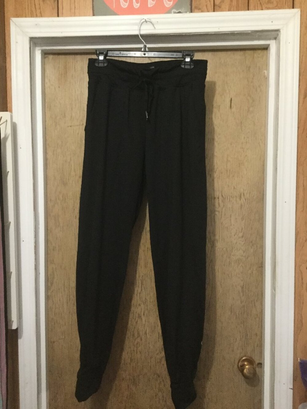 Zyia jogging pants in black cuffed bottoms pockets drawstring at waist size XXL